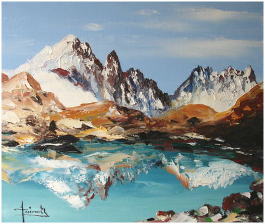 Peinture Chamonix le Lac Blanc