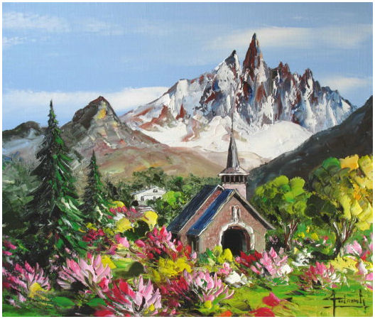 Peinture Chamonix chapelle des Praz