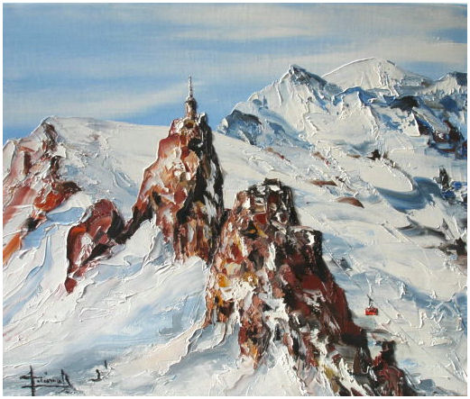 Peinture Chamonix Aiguilles du midi