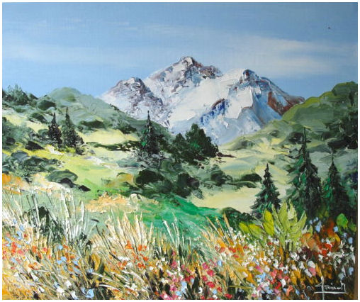 Peinture Oisans au printemps -  spring