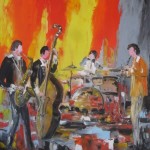 TABLEAU PEINTURE MUSICIENS DE JAZZ (OIL PAINTING JAZZ MUSICIANS)