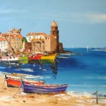 TABLEAU PEINTURE DE COLLIOURE (OIL PAINTING COLLIOURE)