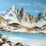 TABLEAU PEINTURE DE CHAMONIX (OIL PAINTING CHAMONIX)