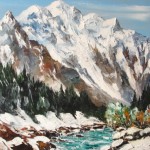 TABLEAU PEINTURE MONT BLANC (OIL PAITING MONT BLANC)