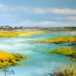 TABLEAU PEINTURE DE CAMARGUE (OIL PAINTING CAMARGUE)