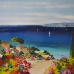 TABLEAU PEINTURE DE LA CÔTE D&rsquo;AZUR (OIL PAINTING FRENCH RIVIERA)