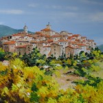 TABLEAU PEINTURE DE TOURRETTES-SUR-LOUP (OIL PAINTING TOURRETTES-SUR -LOUP)