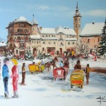 TABLEAU PEINTURE MEGEVE (OIL PAINTING MEGEVE)