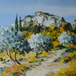 TABLEAU PEINTURE DES ALPILLES (OIL PAINTING LES ALPILLES)