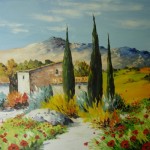 TABLEAU PEINTURE DE CYPRES (OIL PAINTING CYPRESS)