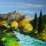 TABLEAU PEINTURE D&rsquo;UN TORRENT (OIL PAINTING  A TORRENT)