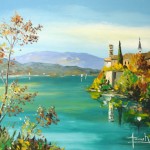 TABLEAU PEINTURE ABBAYE D&rsquo;HAUTECOMBE (OIL PAINTING MONASTERY OF HAUTECOMBE)