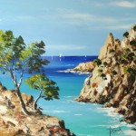 TABLEAU PEINTURE DES CALANQUES DE MARSEILLE (OIL PAINTING CALANQUES DE MARSEILLE))