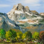 TABLEAU PEINTURE LA DENT DE CROLLES (OIL PAINTING LA DENT DE CROLLES)