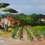 TABLEAU PEINTURE DE VIGNES (OIL PAINTING VINEYARD)