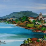 TABLEAU PEINTURE DU LAC DU SALAGOU (OIL PAINTING LAKE OF SALAGOU)