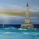 TABLEAU PEINTURE DU PHARE DE CORDOUAN ( OIL PAINTING THE LIGHTHOUSE OF CORDOUAN)