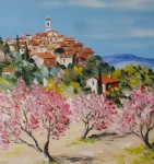 TABLEAU PEINTURE LES AMANDIERS ( OIL PAINTING THE ALMOND-TREES )