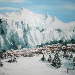 TABLEAU PEINTURE DE COURCHEVEL (OIL PAINTING COURCHEVEL)