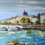 TABLEAU PEINTURE (OIL PAINTING) DU RHÔNE A LYON