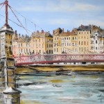 TABLEAU PEINTURE (OIL PAINTING) DE LA SAÔNE A LYON