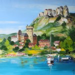 TABLEAU PEINTURE (OIL PAINTING) PAYSAGE DU LAC D&rsquo;ANNECY