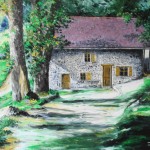 TABLEAU PEINTURE D&rsquo;UN CHALET DE MONTAGNE (OIL PAINTING MOUNTAIN CHALET)