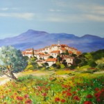 TABLEAU PEINTURE (OIL PAINTING) PAYSAGE DE PROVENCE