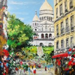 TABLEAU  PEINTURE  PARIS  MONTMARTRE (OIL PAINTING PARIS MONTMARTRE)