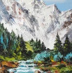 TABLEAU PEINTURE MONTAGNE (OIL PAINTING MOUNTAIN)
