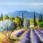 TABLEAU PEINTURE LAVANDE (OIL PAINTING LAVENDER)