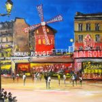 TABLEAU PEINTURE PARIS LE MOULIN ROUGE  (OIL PAINTING PARIS LE MOULIN ROUGE )