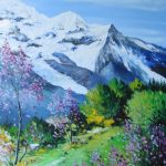 TABLEAU PEINTURE (OIL PAINTING) DE CHAMONIX-MONT-BLANC