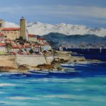 TABLEAU PEINTURE (OIL PAINTING) ANTIBES: LES REMPARTS