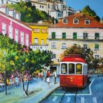 TABLEAU PEINTURE VILLES DU MONDE: LISBONNE (OIL PAINTING CITIES)
