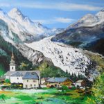 TABLEAU PEINTURE (OIL PAINTING) GLACIER D&rsquo;ARGENTIERE