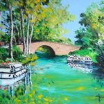 TABLEAU PEINTURE ( OIL PAINTING ) CANAL DU MIDI