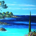 TABLEAU PEINTURE BORD DE MER PLAGE ( OIL PAINTING SEASIDE )