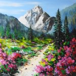 TABLEAU PEINTURE PEINTRE MONTAGNE
