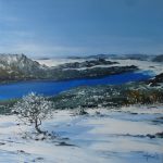 TABLEAU PEINTURE  HIVER AU MONT REVARD (OIL PAINTING  REVARD IN WINTER)