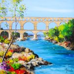 TABLEAU PEINTURE (OIL PAINTING) DU PONT DU GARD