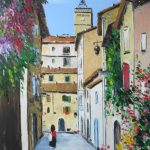 TABLEAU PEINTURE  VIEILLE RUELLE ( OIL PAINTING OLD STREET )