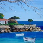 TABLEAU PEINTURE PAYSAGE BORD DE MER (OIL PAINTING  SEASIDE LANDSCAPE)