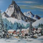 TABLEAU PEINTURE ZERMATT ( OIL PAINTING ZERMATT )