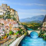 TABLEAU PEINTURE SISTERON (OIL PAINTING SISTERON)