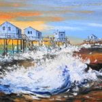 TABLEAU PEINTURE (OIL PAINTING) CARRELETS AU PUITS DE L&rsquo;AUTURE