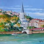 TABLEAU PEINTURE DU VIEUX LYON ( OIL PAINTING OLD LYON)